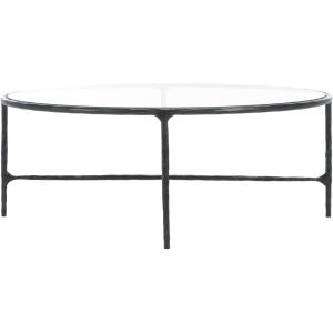 SAFAVIEH Couture Collection Jessa Silver Metal Oval Coffee Table (Fully Assembled)(Black)
