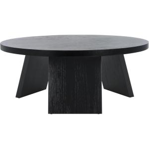 SAFAVIEH Couture Collection Julianna Mid-Century Modern Black Round Coffee Table(Black)