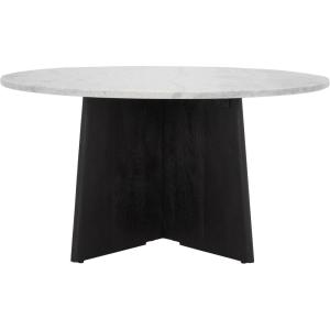 SAFAVIEH Couture Collection Madilynn Black Solid Wood Round Coffee Table(Black/Light Grey)