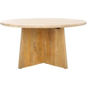 SAFAVIEH Couture Collection Madilynn Black Solid Wood Round Coffee Table(Natural)