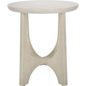 SAFAVIEH Couture Collection Sasha Medium Oak Veneer Accent Table(White Washed)