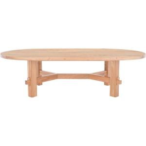 SAFAVIEH Couture Collection Tabytha Farmhouse Natural Solid Wood Oval Coffee Table(Natural)