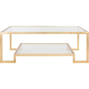SAFAVIEH Couture Collection Vivian Gold Leaf Rectangle Coffee Table