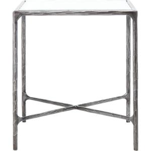 SAFAVIEH Couture Home Collection Jessa Brass Metal/White Marble Top Square End Table (Fully Assembled)(Silver)