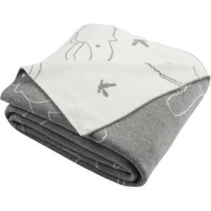 SAFAVIEH Ella Knit Throw Blanket, Light Grey/Ivory
