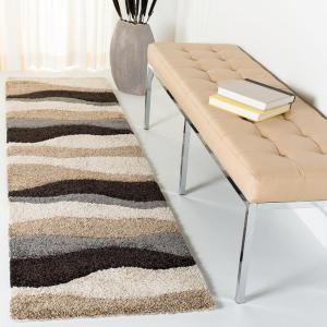 SAFAVIEH Florida Shag Collection Area Rug – 6′ x 9′, Ivory & Grey, Abstract Design, Non-Shedding & Easy Care, 1.2-inch Thick Ideal for High Traffic Areas in Living Room, Bedroom (SG475-1180)(Ivory/Grey)