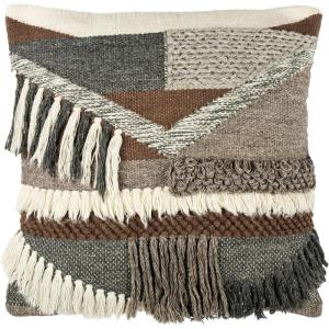 SAFAVIEH Freja Throw Pillow, Charcoal/Brown