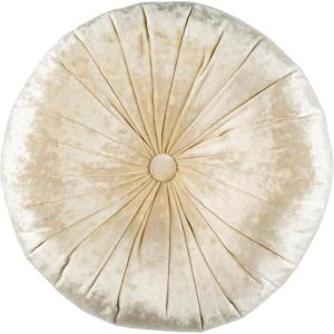 SAFAVIEH Home Caramia Cream Round Button Tufted Decorative Pillow Pillow, 16″x16″(Cream)