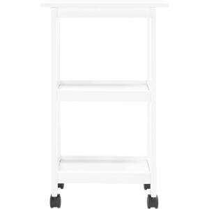 SAFAVIEH Home Collection Bevin 2-Shelf Storage Dining Room Bar Trolley Kitchen Cart with Wheels KCH1400B, 0, White(White)
