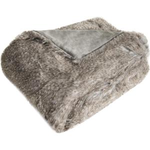 SAFAVIEH “Home Collection Faux Luxe Peacock Throw, Grey(Gray)