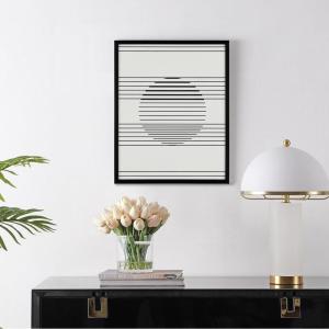 SAFAVIEH Home Collection Measured Gaze Black/Ivory Modern Minimalist 16 x 20-inch Framed Wall Art for Bedroom, Living Room, Foyer, Dining Area, Entryway