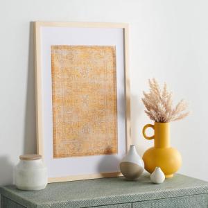 SAFAVIEH Home Collection Renaldi Gold 16 x 25-inch Boho Wood Framed Textile Wall Art for Bedroom, Living Room, Foyer, Dining Area, Entryway