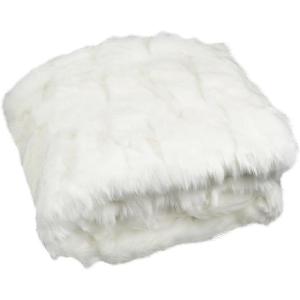 SAFAVIEH Home Collection Snow White Faux Fur 60 x 72-inch Sofa Chaise Lounge Club Chair Living Room Bedroom Decorative Throw Blanket, 60″x72″(Snow White)