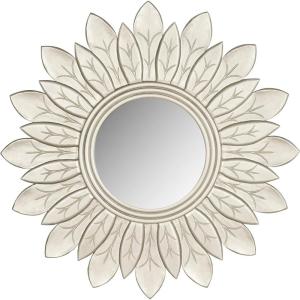 SAFAVIEH Home Collection Sun King Mirror, White, Antique(Pewter)