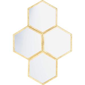 SAFAVIEH Home Galen Gold Foil Honeycomb 25-inch High Decorative Accent Mirror