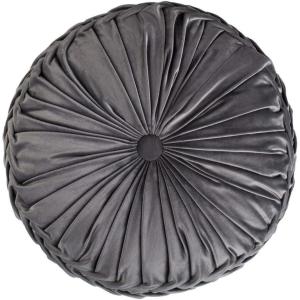 SAFAVIEH Home Leila Mustard Round Button Tufted Decorative Pillow Pillow, 19″x19″(Grey)