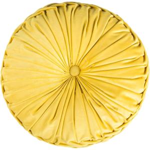 SAFAVIEH Home Leila Mustard Round Button Tufted Decorative Pillow Pillow, 19″x19″(Mustard)