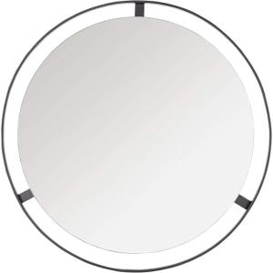SAFAVIEH Home Radlin Matte Black Round 22-inch Decorative Accent Mirror