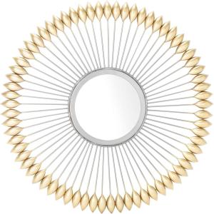 SAFAVIEH Home Rulan Zinc and Gold Sunburst 23-inch Round Decorative Accent Mirror