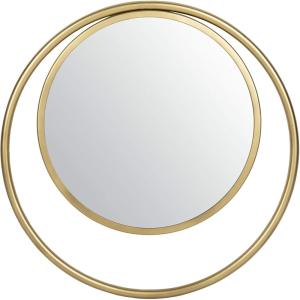 SAFAVIEH Home Wonder Brushed Brass Round 23.8-inch Decorative Accent Mirror