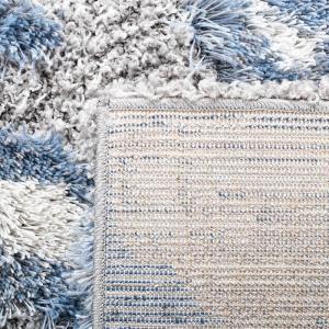 SAFAVIEH Horizon Shag Collection Area Rug – 6′ x 9′, Grey & Blue, Modern Abstract Design, Non-Shedding & Easy Care, 2-inch Thick Ideal for High Traffic Areas in Living Room, Bedroom (HZN890G)(Grey/Blue)