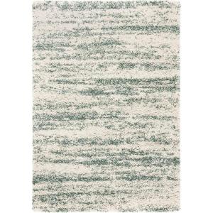 SAFAVIEH Hudson Shag Collection Area Rug – 6′ x 9′, Ivory & Beige, Modern Design, Non-Shedding & Easy Care, 2-inch Thick Ideal for High Traffic Areas in Living Room, Bedroom (SGH206B)(Ivory/Green)