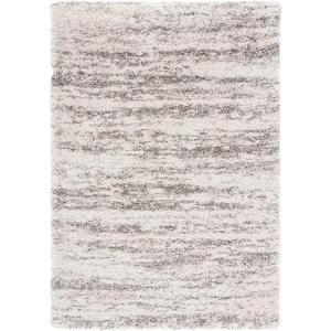 SAFAVIEH Hudson Shag Collection Area Rug – 6′ x 9′, Ivory & Beige, Modern Design, Non-Shedding & Easy Care, 2-inch Thick Ideal for High Traffic Areas in Living Room, Bedroom (SGH206B)(Ivory/Grey)