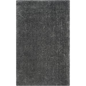 SAFAVIEH Luxe Shag Collection Area Rug – 5′ x 8′, Ivory, Handmade Glam, 3.2-inch Thick Ideal for High Traffic Areas in Living Room, Bedroom (SGX160A)(Grey)