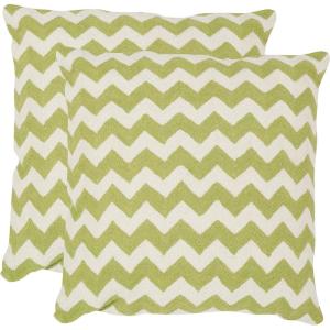 SAFAVIEH Pillows Collection Striped Taelea Decorative Pillow, 18-Inch, Navy Blue, Set of 2(Lime / Green)