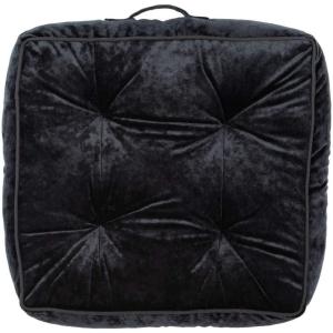 SAFAVIEH Primrose Glam 18-inch Blush Pink Velvet Square Floor Pillow, 0(Black)