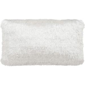 SAFAVIEH Soleil Indoor/Outdoor Shag Throw Pillow, 22″x22″, Champagne(White)