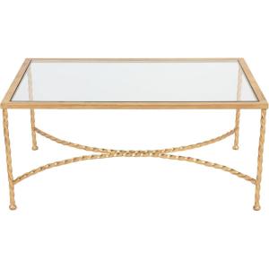 Safavieh American Homes Collection Matilda Gold Leaf Glass Couture Coffee Table(Gold)