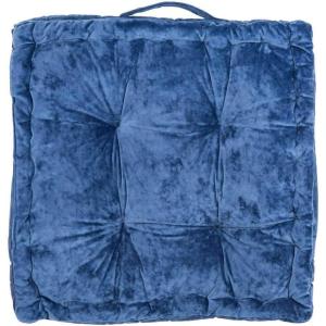 Safavieh Belia Glam 18-inch Light Grey Velvet Square Floor Pillow(Blue)