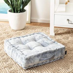 Safavieh Belia Glam 18-inch Light Grey Velvet Square Floor Pillow(Grey)