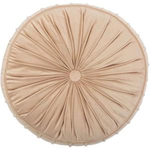 Safavieh Clary Glam 18-inch Mustard Yellow Velvet Round Floor Pillow(Champagne)