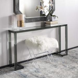 Safavieh Couture Home Benji Glam Black Acrylic Glass Top Console Table(Black)