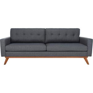 Safavieh Couture Home Gneiss Mid-Century Modern Slate Grey and Dark Brown Tufted Sofa(Slate Grey/Dark Brown)