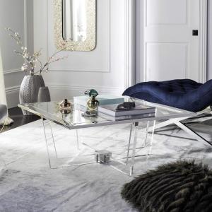 Safavieh Couture Home Hermina Glam Silver Acrylic Glass Top Coffee Table