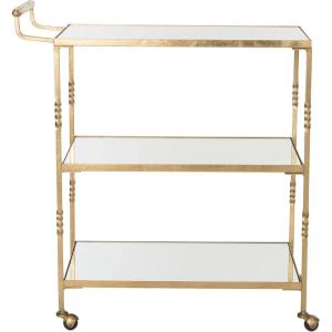 Safavieh Home Collection Aurelius Silver Bar Cart(Gold / Mirror)