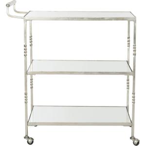 Safavieh Home Collection Aurelius Silver Bar Cart(Silver / Mirror)