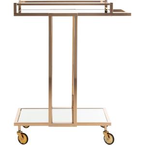 Safavieh Home Collection Capri BCT8003A Gold and Mirror 2 Tier Rectangle Bar Cart