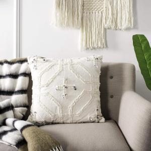 Safavieh Home Collection Daphne White 20 x 20-inch Decorative Accent Pillow