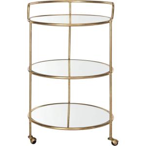 Safavieh Home Collection Dulcinea Silver Bar Cart(Gold / Mirror)