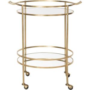 Safavieh Home Collection Lavinia Silver Bar Cart(Gold / Mirror)