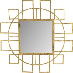 Safavieh Home Collection Matrix-Art Deco 35 x 35-inch Gold Decorative-Mirror