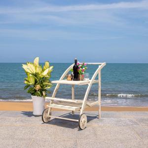Safavieh Outdoor Living Collection Lodi Tea Cart(White)
