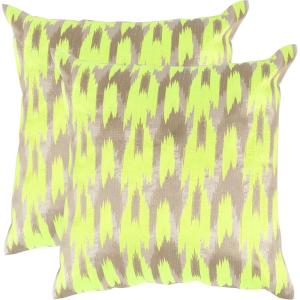Safavieh Pillow Collection Throw Pillows, 20 by 20-Inch, Boho Chic Neon Citrus, Set of 2(Neon / Citrus)