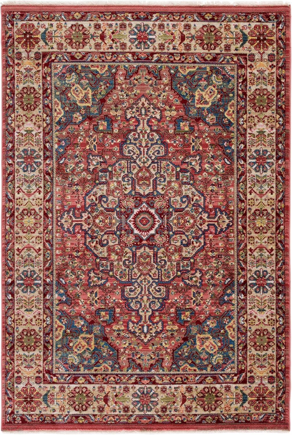 image:imageSAFAVIEH Area Rug 8x10 Kashan Collection Large Blue amp Red Traditional Oriental Design NonShedding amp Easy Cleaning Ideal for Living Room Bedroom Office Dining Space KSN305ARedIvory