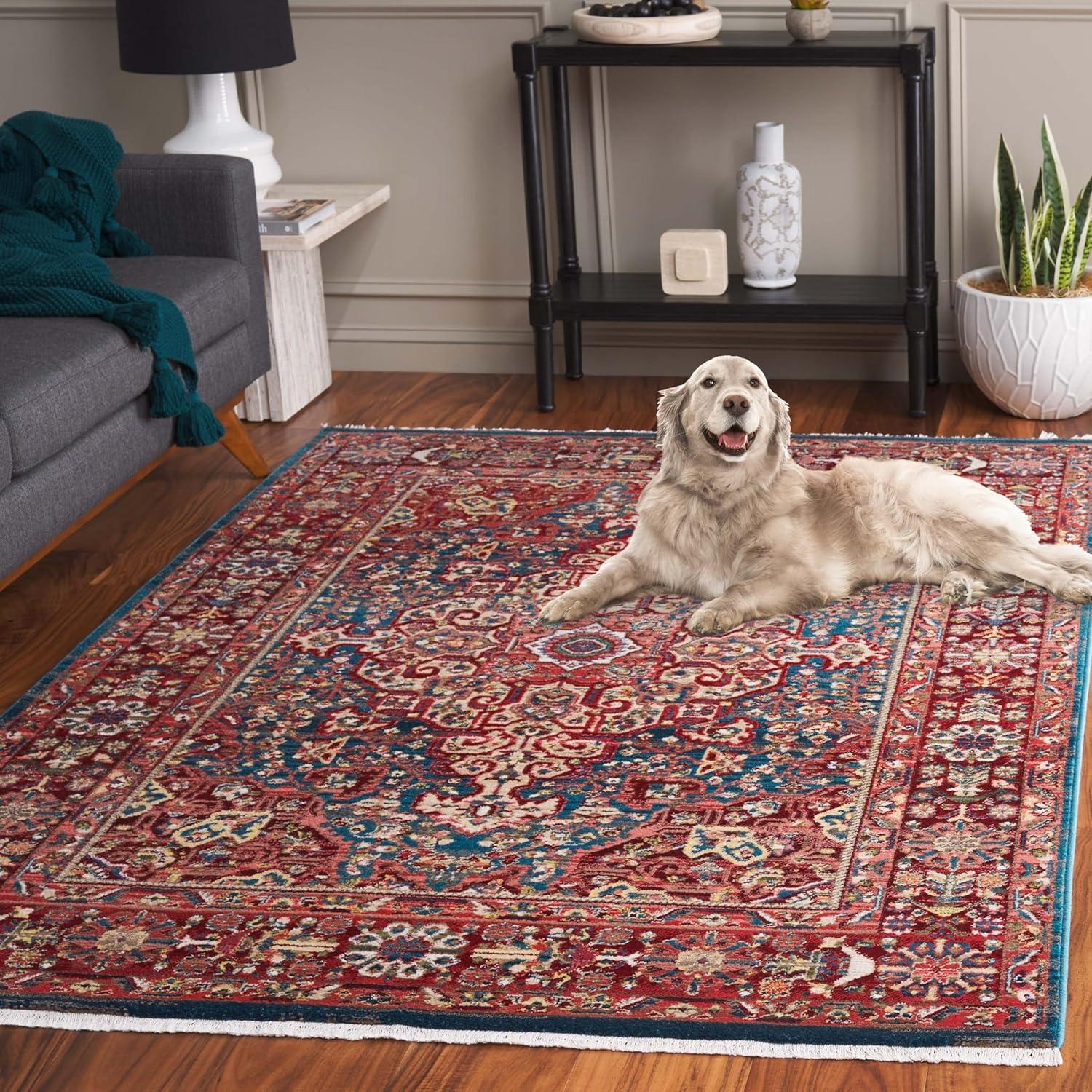 image:imageSAFAVIEH Area Rug 8x10 Kashan Collection Large Blue amp Red Traditional Oriental Design NonShedding amp Easy Cleaning Ideal for Living Room Bedroom Office Dining Space KSN305ABlueRed
