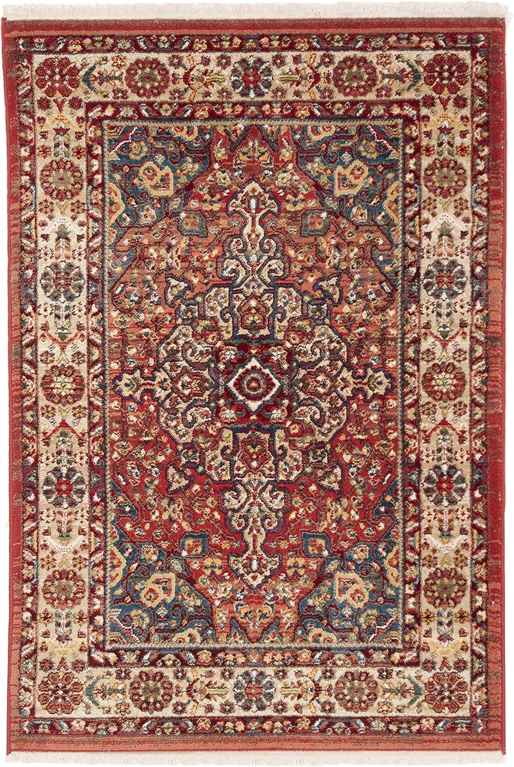 image:imageSAFAVIEH Area Rug 8x10 Kashan Collection Large Blue amp Red Traditional Oriental Design NonShedding amp Easy Cleaning Ideal for Living Room Bedroom Office Dining Space KSN305ARedIvory